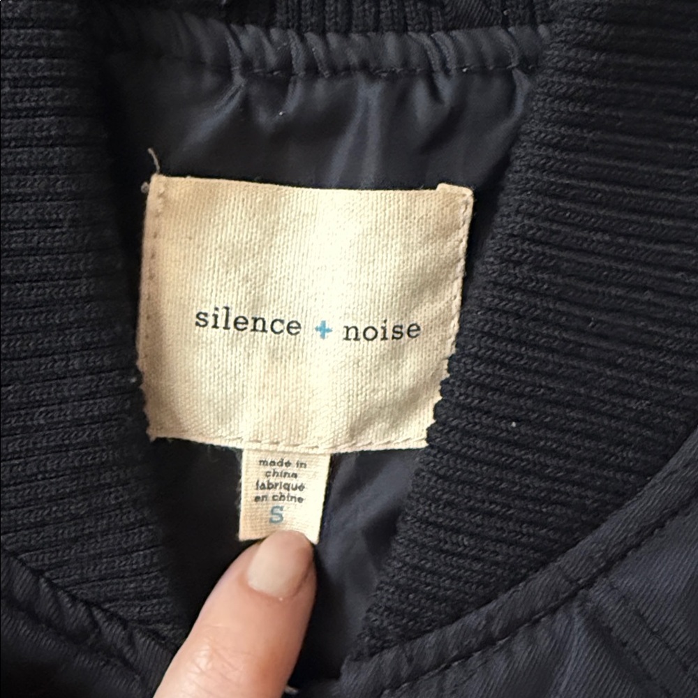 Nordstrom (Silence + Noise) Black Quilted Bomber Jacket - Picture 2 of 6
